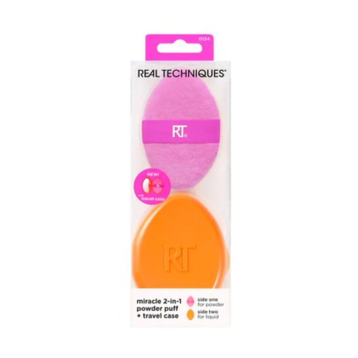 Real techniques Miracle 2 In 1 Powder Puff + Custodia Da Viaggio