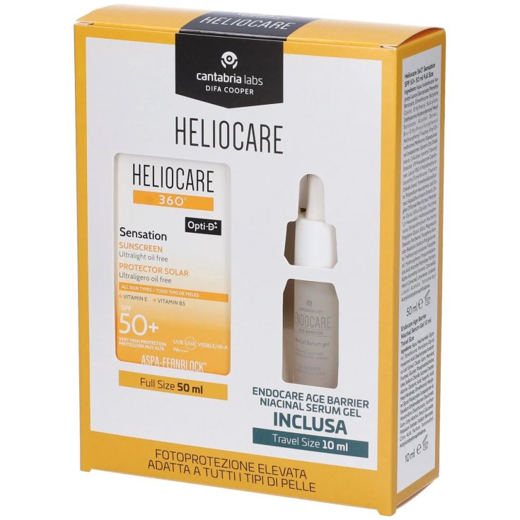 Cantabria Labs Difa Cooper Heliocare 360 Kit Viso - Sensation SPF50+ 50ml + Endocare Age Barrier Niacinal Siero 10ml