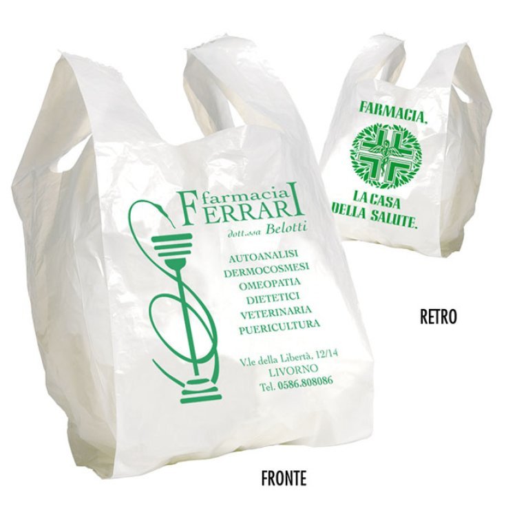 Pharma Bag Borsa Carta Bianca 36x12x23+3,5cm Plastica Opaca