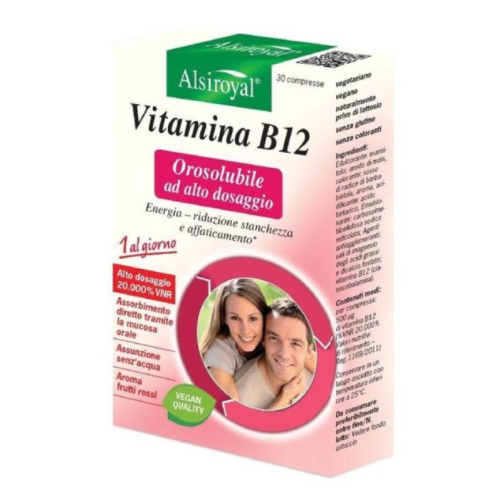 Farmavea Caren B12, Integratore Vitamina B12 Orosolubile, 30 Compresse