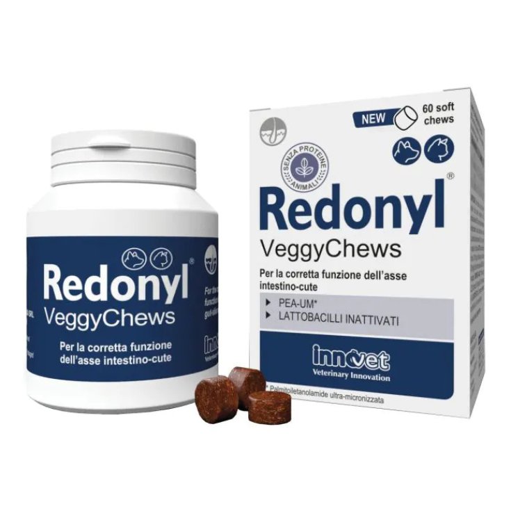 Redonyl VeggyChews Integratore Cani Gatti per Intestino-Cute, 60 Soft Chews