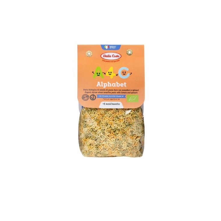 Dalla Costa Alimenti Mini Alphabet Pasta Tricolore Al Pomodoro E Spinaci Bio