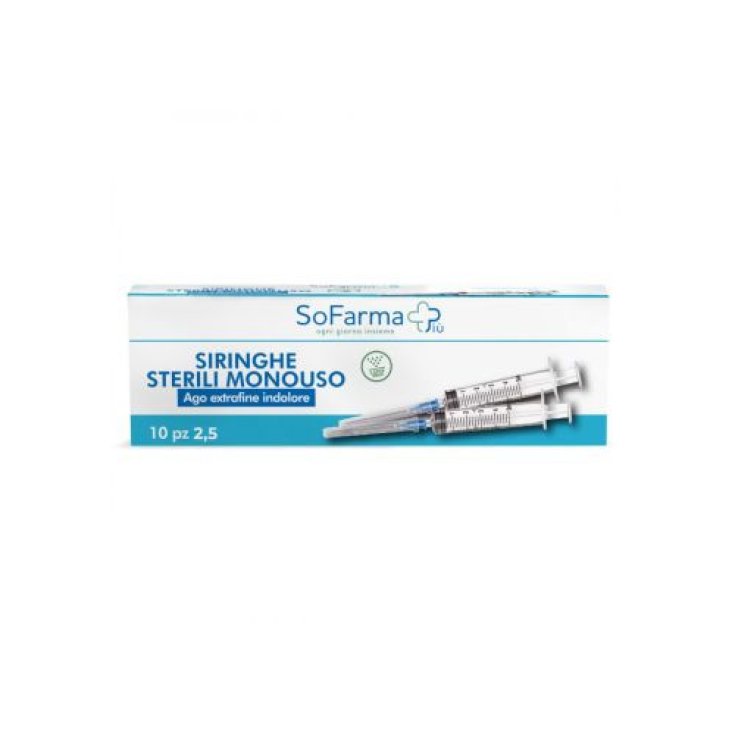 Sofarma Siringa Sterile Monouso 2,5 ml con Ago G23 - 10 Pezzi