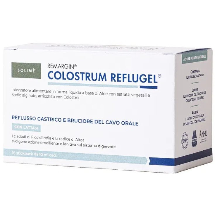 Solim&egrave; Remargin Colostrum Reflugel Integratore Alimentare Reflusso - 16 Stick