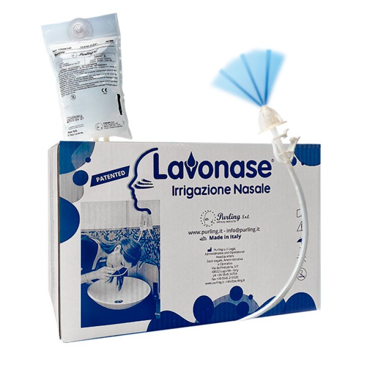 Purling International Lavonase Green Irrigazione Nasale 250 ml, 12 Sacche