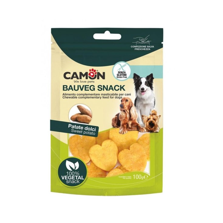 Camon Cuoricini Patata Dolce: Snack Vegetale per Cani, Senza Glutine, 100g
