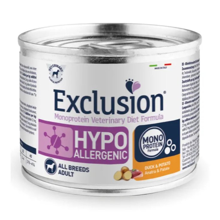 Exclusion Monoproteico Anatra e Patate 200 g per Cani con Intolleranze