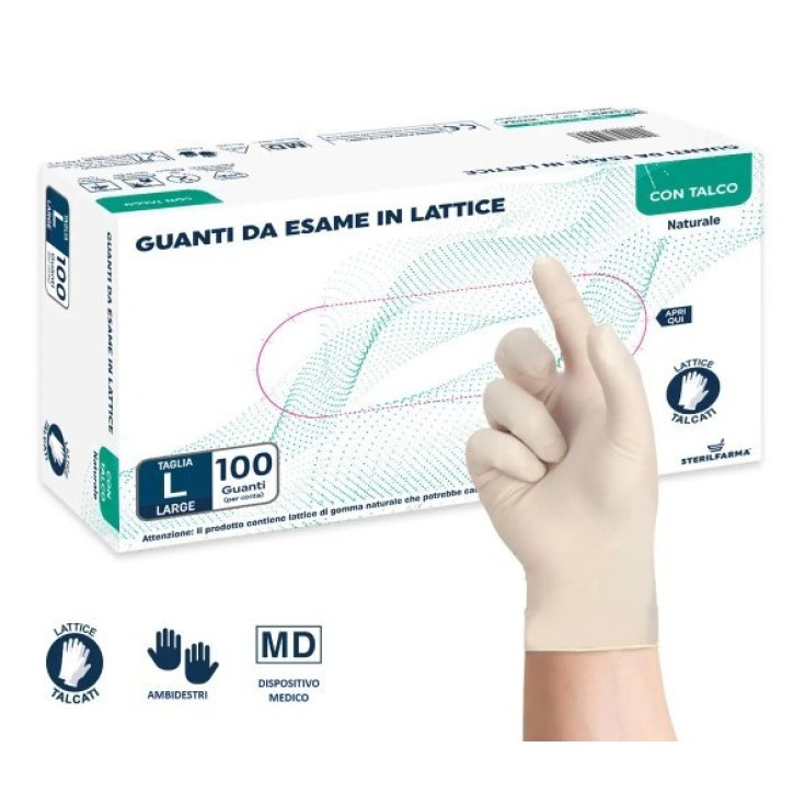 Sterilfarma Guanti in Lattice Taglia Large Senza Talco 100 Pezzi