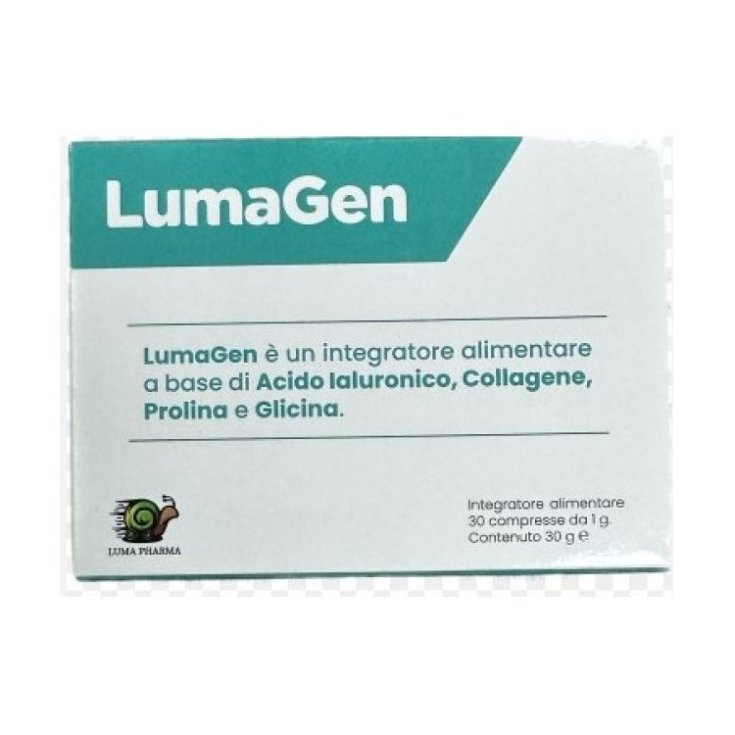 Luma Pharma LumaGen Integratore Acido Ialuronico, Collagene, Prolina e Glicina - 30 Compresse