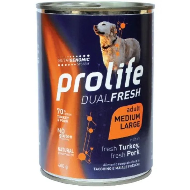 Prolife Dual Fresh Tacchino e Maiale 400g per Cani Adulti