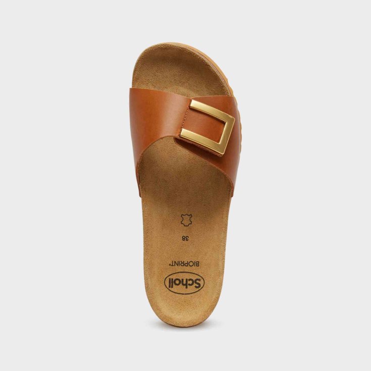 Scholl Monterey Mule: Zoccoli Donna in Pelle Vintage Cognac