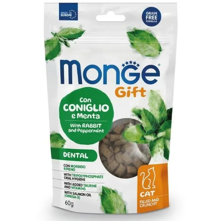 Monge Gift Dental Snack Gatti Adulti Coniglio e Menta 60g