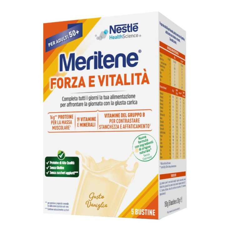 Meritene Forza e Vitalit&agrave; Vaniglia, Integratore Alimentare in Polvere