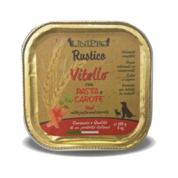 Unipro Cibo Umido Cani Vitello, Pasta e Carote - 100g
