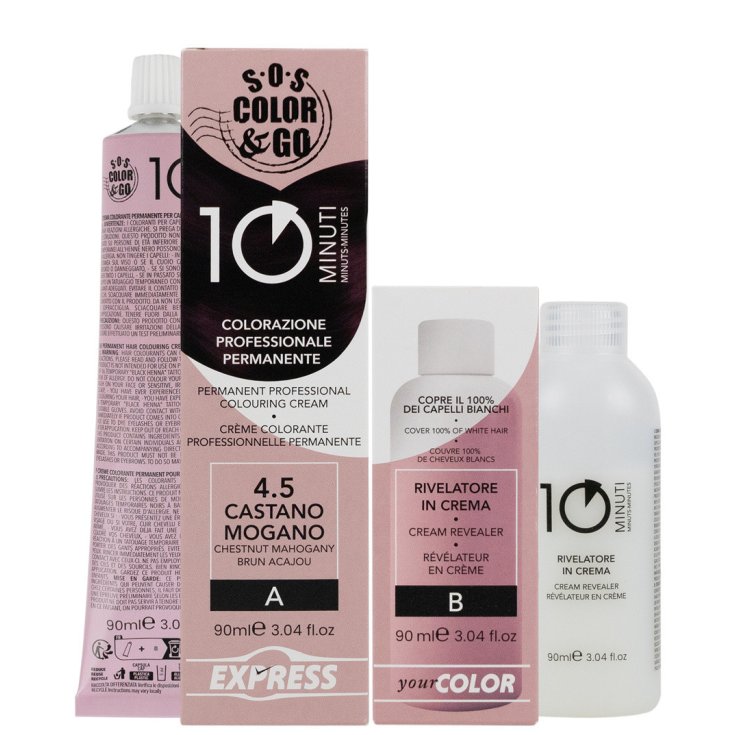 Alama Sos Color&Go 4.5 Castano Mogano Tinta Permanente Duo Set