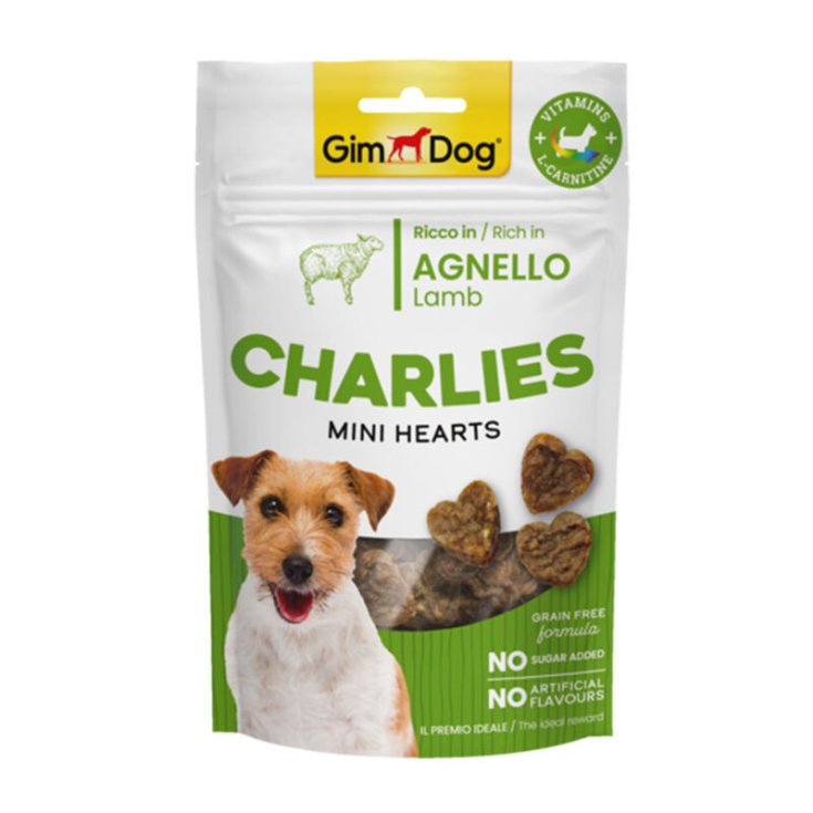 Gimborn Charlies Mini Hearts Snack Cani Agnello 70 g
