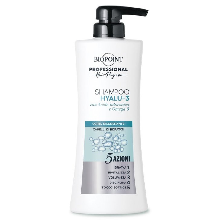 Biopoint Professional Shampoo Hyalu-3 Capelli Secchi, 400 ml