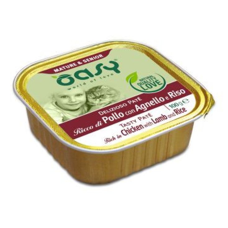 Oasy Pat&egrave; Gatto Pollo Agnello Mature Senior Senza Cereali