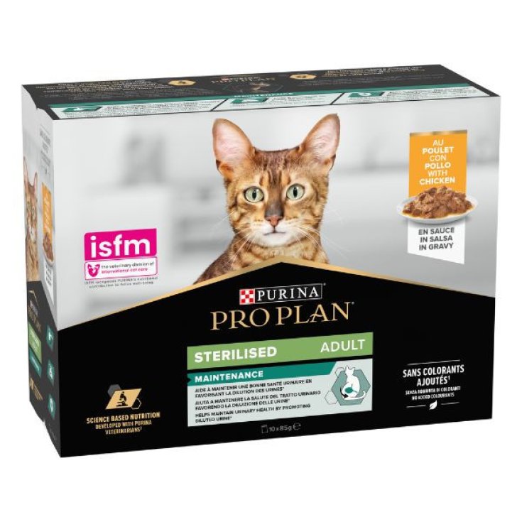Pro Plan Nutri Savour Sterilised Pesce, Alimento umido per Gatti Sterilizzati, 10x85g