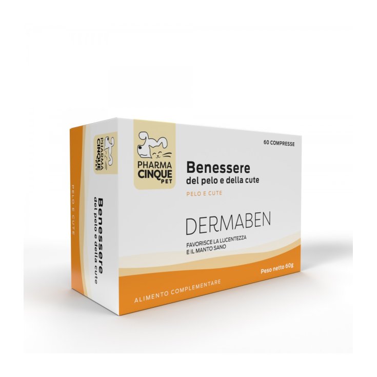 Dermaben 60 Compresse per Benessere di Pelo e Cute di Cani e Gatti