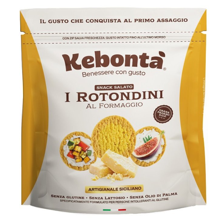 Kebont&agrave; Rotondini al Formaggio, Snack Salato senza Glutine, 180g
