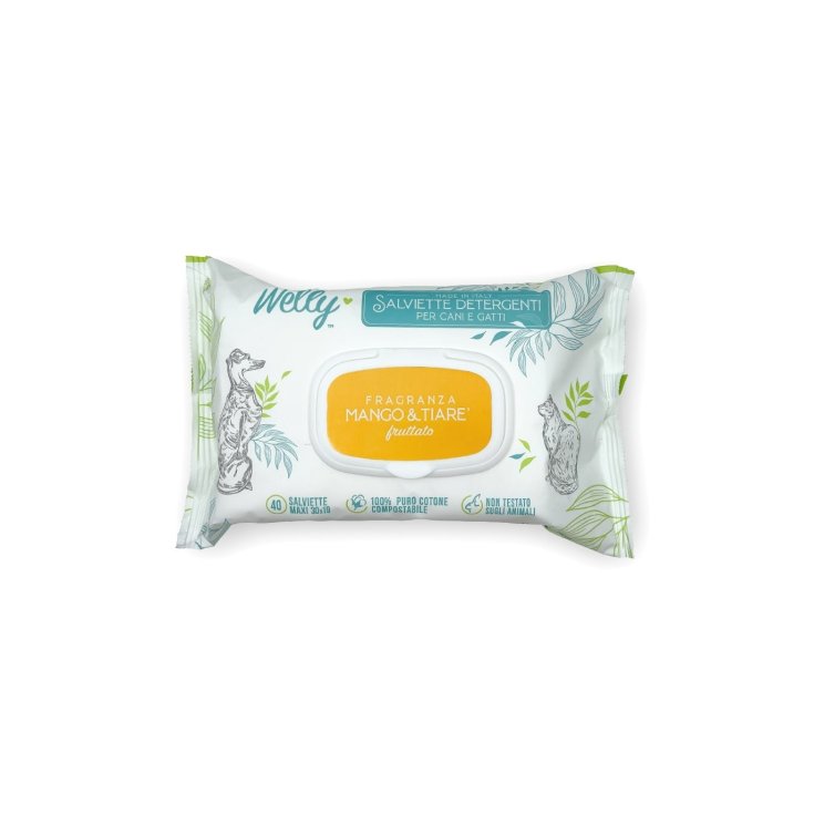 Salviette Detergenti Mango e Tiar&egrave; Per Cani e Gatti - 40 Salviette
