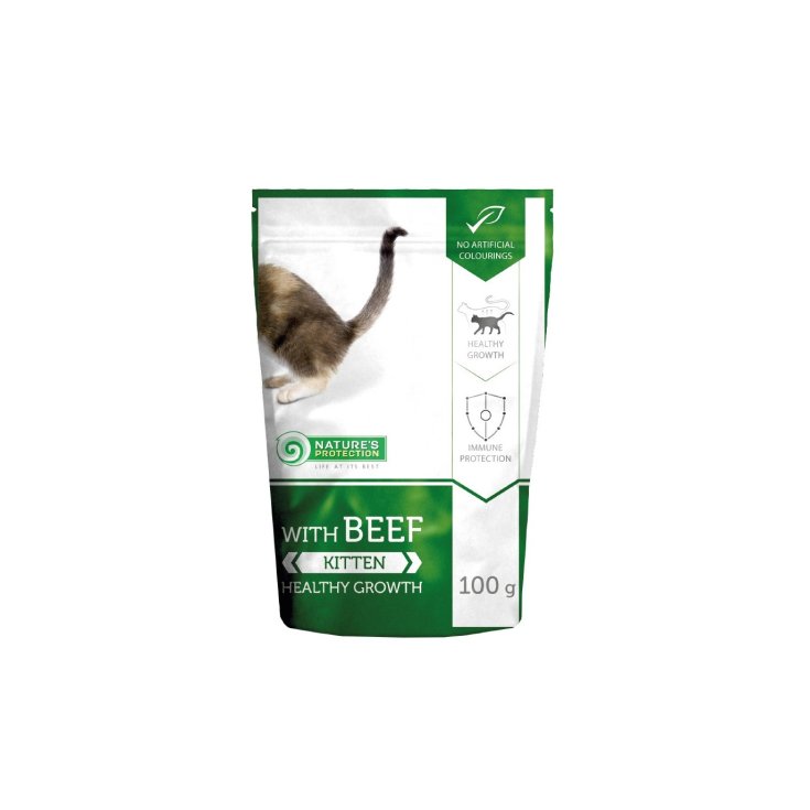 NP POUCH CAT KITTEN MANZO 100G