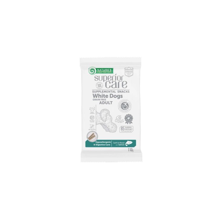 NP SC WHITE DOG SNACK GF SALMONE 110GR H