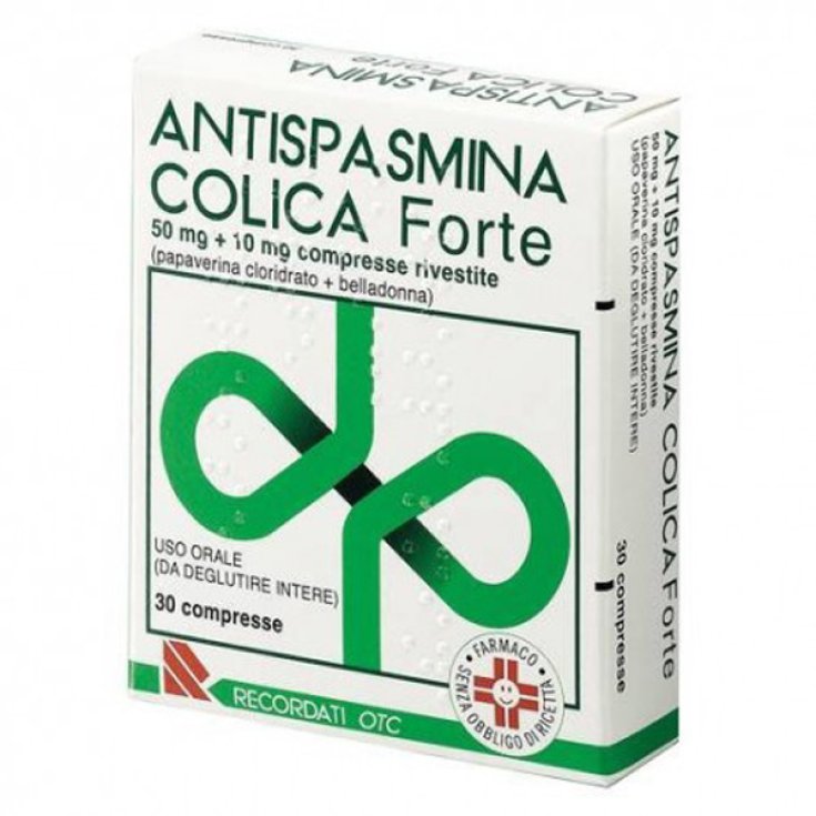 Recordati Antispasmina Colica Forte 50mg + 10mg Trattamento Sintomatico Nelle Manifestazioni Dolorose Apparato Gastro-Enterico 30 Compresse
