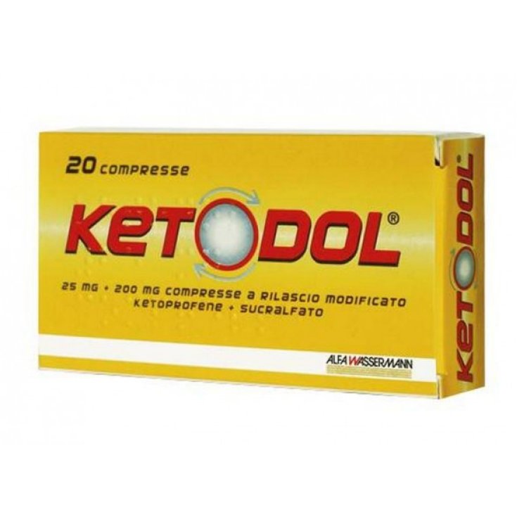 Alfa Wassermann Ketodol 20 Compresse 25mg+200mg Alfa Wassermann Ketodol 20 Compresse 25mg+200mg