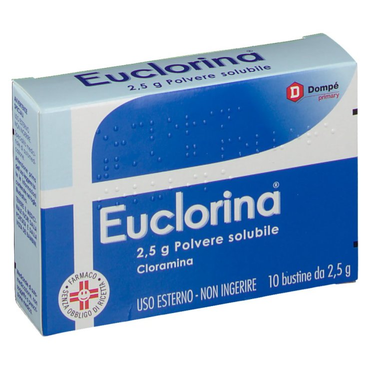 Dompé Euclorina Polvere Solubile Disinfettante 10 Bustine 2,5 g Dompé Euclorina Polvere Solubile Disinfettante 10 Bustine 2,5 g