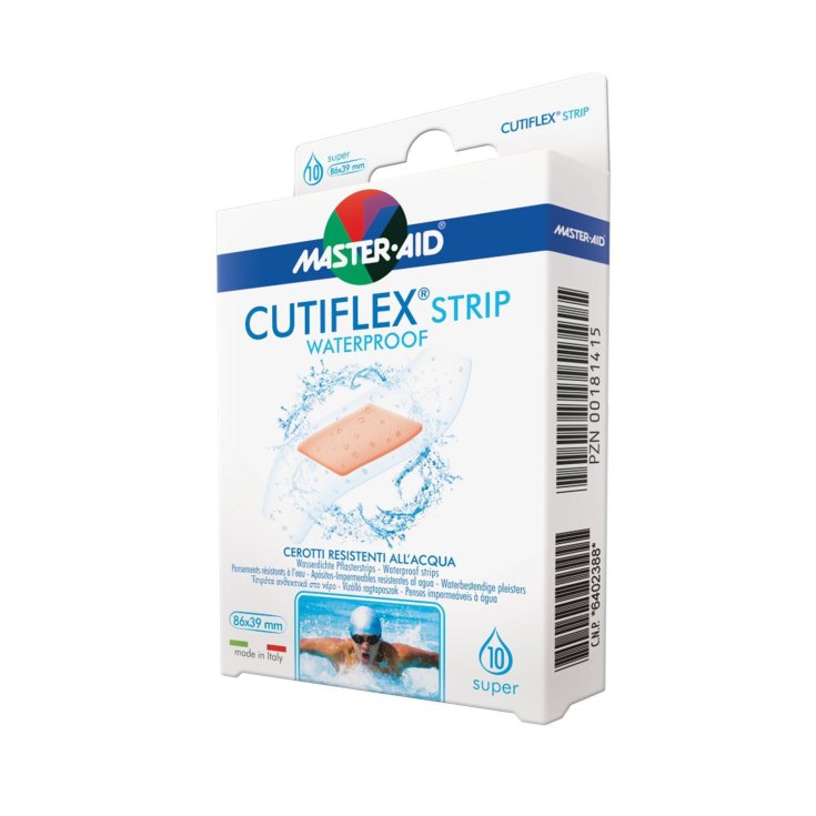 Master-Aid&reg; Cutiflex&reg; Strip Waterproof Cerotti Resistenti All'Acqua Misura Grande 78x26mm 10 Pezzi