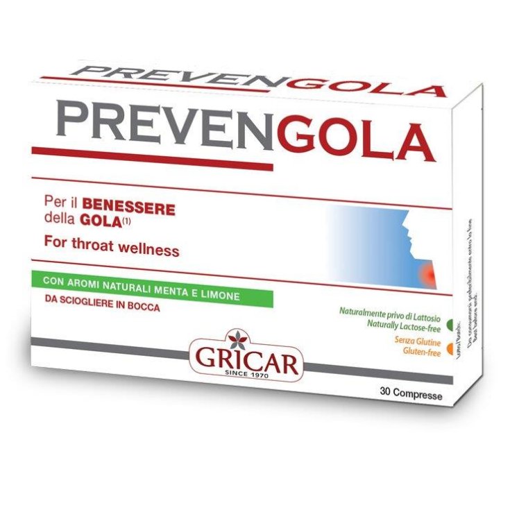 Gricar Prevengola Complemento Alimentare Gusto Menta E Limone 30 Tavolette 500mg