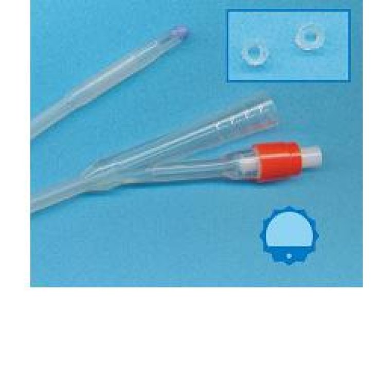 Safety Foley Catetere In Lattice Siliconato Con Scanalature Longitudinali A 2 Vie Misura CH18