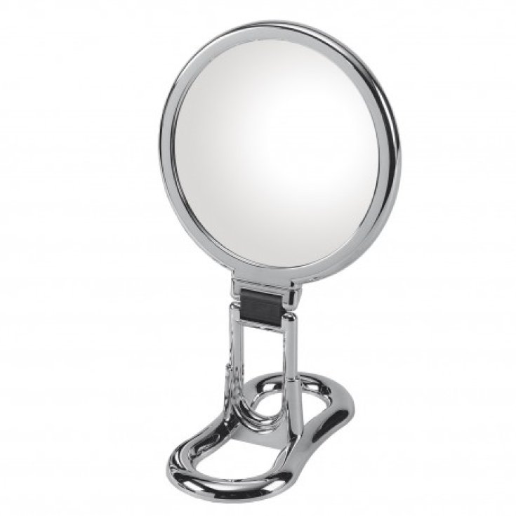 Koh-I-Noor Specchio Cromato Bifacciale Con Ingrandimento x3 Manico Pieghevole e Supporto Da Tavolo COD  399KK-3