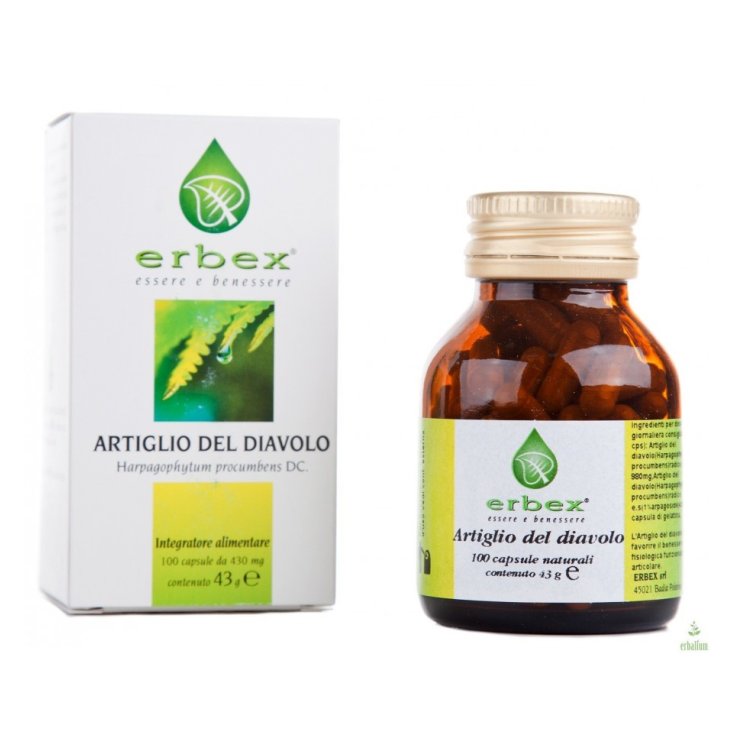 Erbex Artiglio Del Diavolo Integratore Alimentare 100 Capsule Da 430mg