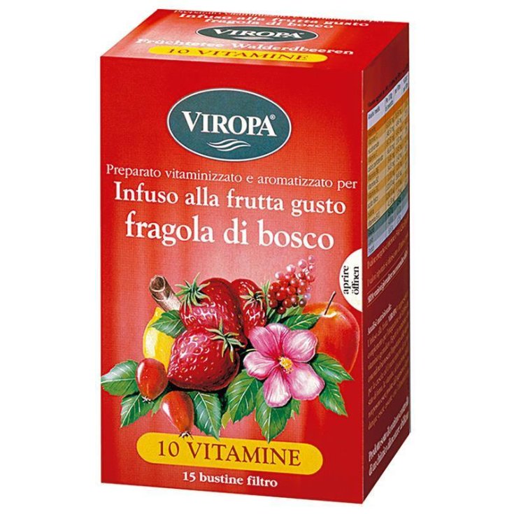 Viropa-10 Vitamine Vitamintee Fragola Di Bosco Infuso Alla Frutta Con Vitamine 15 Bustine