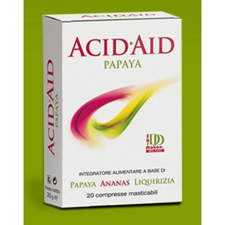 Acid Aid Papaya Integratore Alimentare 20 Compresse Masticabili