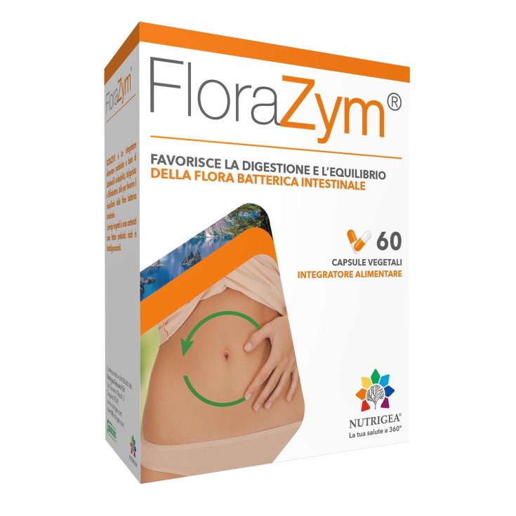 Nutrigea&reg; FloraZym&reg; Integratore Alimentare 60 Capsule Vegetali