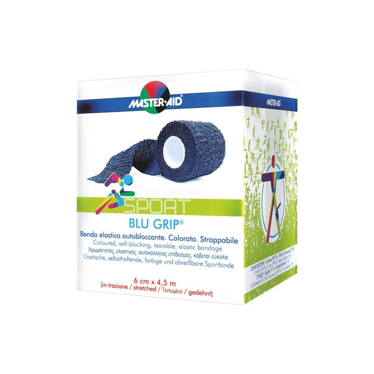 Master-Aid&reg; Blu Grip&reg; Sport Benda Elastica Autobloccante Colorata Strappabile 8x450cm