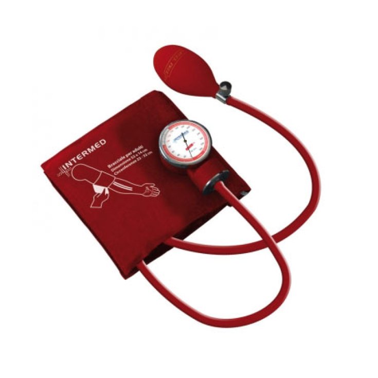 Intermed  Sfigmomanometro Ad Aneroide Con Manometro Asportabile Misurazione Pressione Arteriosa Colore Blu