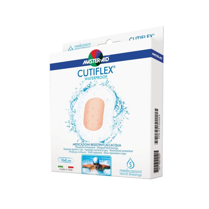 Master-Aid&reg; Cutiflex&reg; Waterproof Medicazioni Resistenti All'Acqua 10x6cm 5 Pezzi