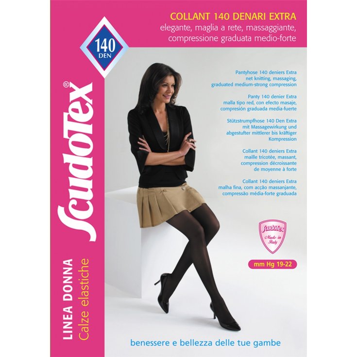 Scudotex Collant 140 Extra Calze Elastiche a Compressione Graduata Colore Visone Taglia 3