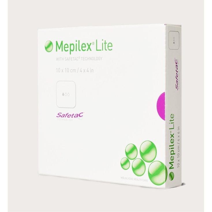 M&ouml;lnlycke&reg; Mepilex&reg; Lite Medicazione In Schiuma Sottile Con Safetac&reg; Misura 10x10cm 5 Pezzi