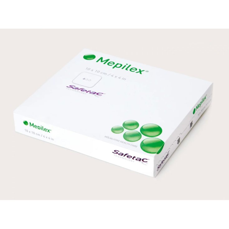 M&ouml;lnlycke&reg; Mepilex&reg; Medicazione In Schiuma Assorbente Con Safetac&reg; Misura 20x20cm 5 Pezzi