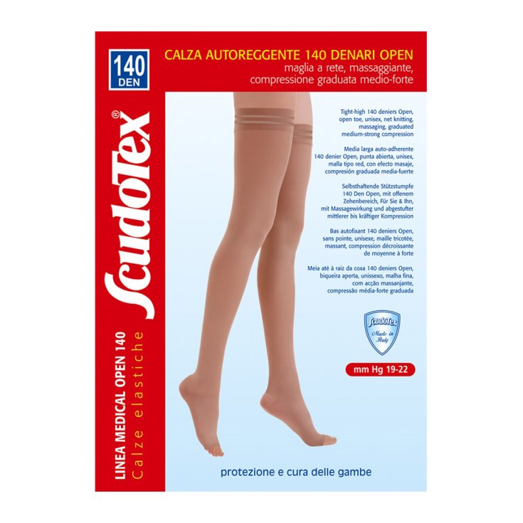 Luporas Scudotex Calze Autoreggenti 140 Denari Open Colore Daino Misura 5 1 Pezzo