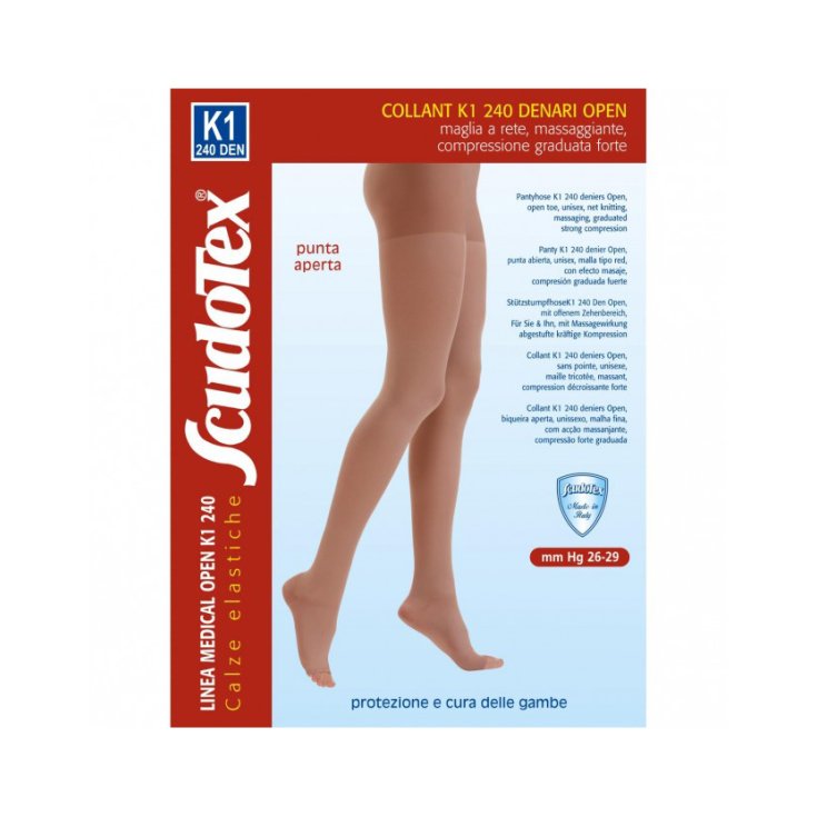 Scudotex Collant K1 240 Denari Open Calza Elastica A Punta Aperta 1 Pezzo