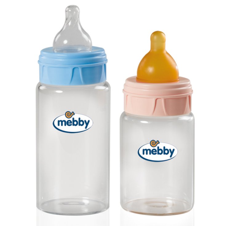 Medel Mebby Biberon In Vetro Con Tettarella In Lattice Colore Rosa180ml