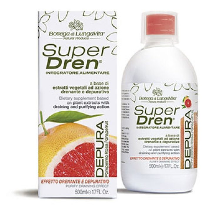 Bottega Di Lungavita Superdren Depura Pompelmo Rosa Integratore Alimentare 500ml