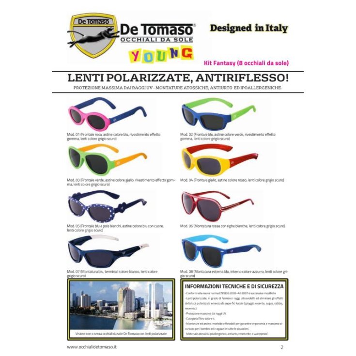 De Tomaso Young Occhiali per Bambini Fantasie Assortite Fantasy